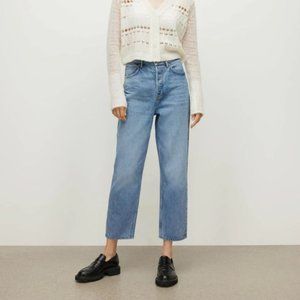 NWT ALL SAINTS Debbie Jean Straight High Rise Cropped Rigid Button Fly 32